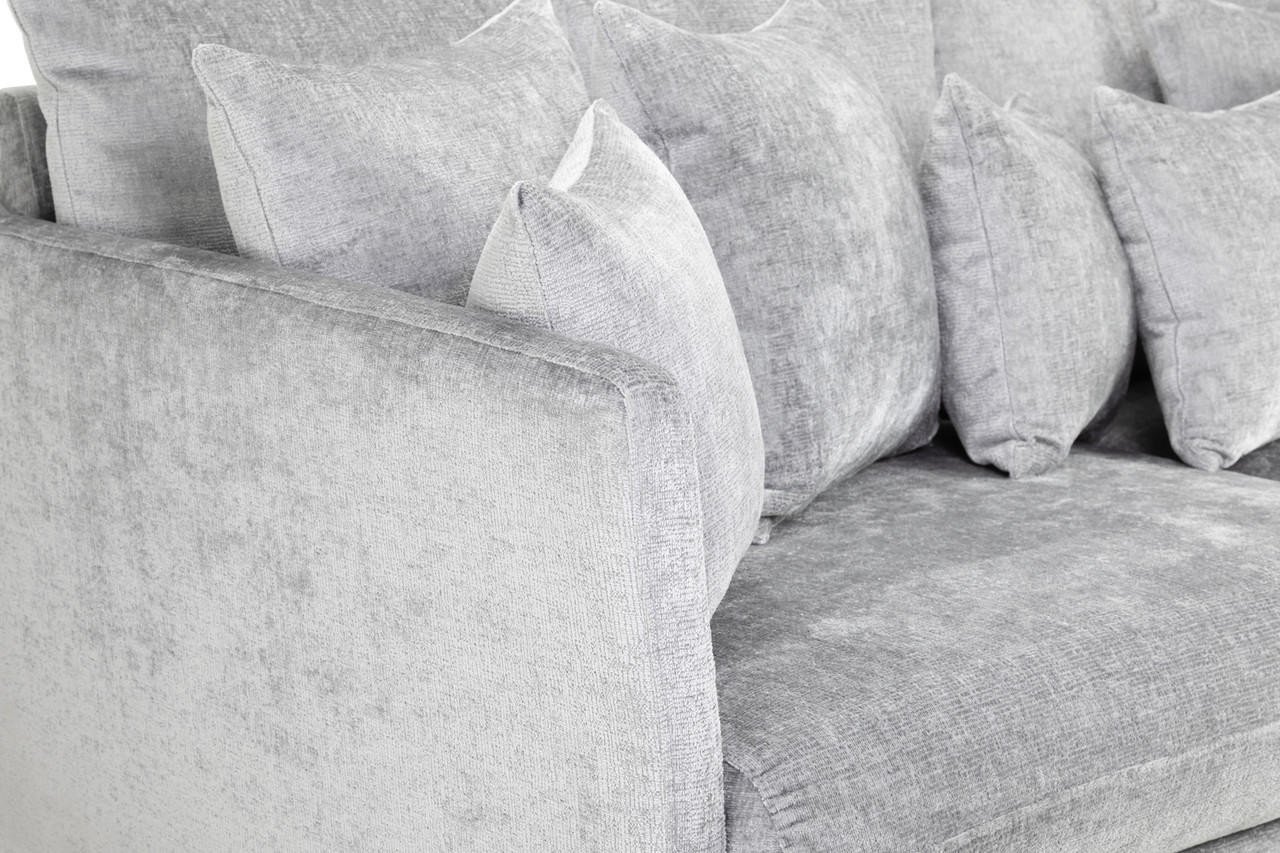 Studio Light Grey Fabric 3 Seater Sofa with Footstool - Image 5