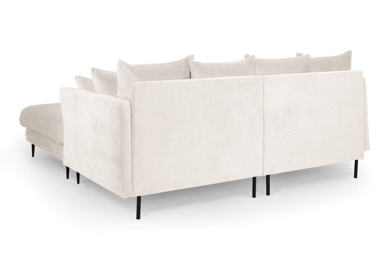 Studio Natural Fabric 3 Seater Sofa with Footstool - Image 4