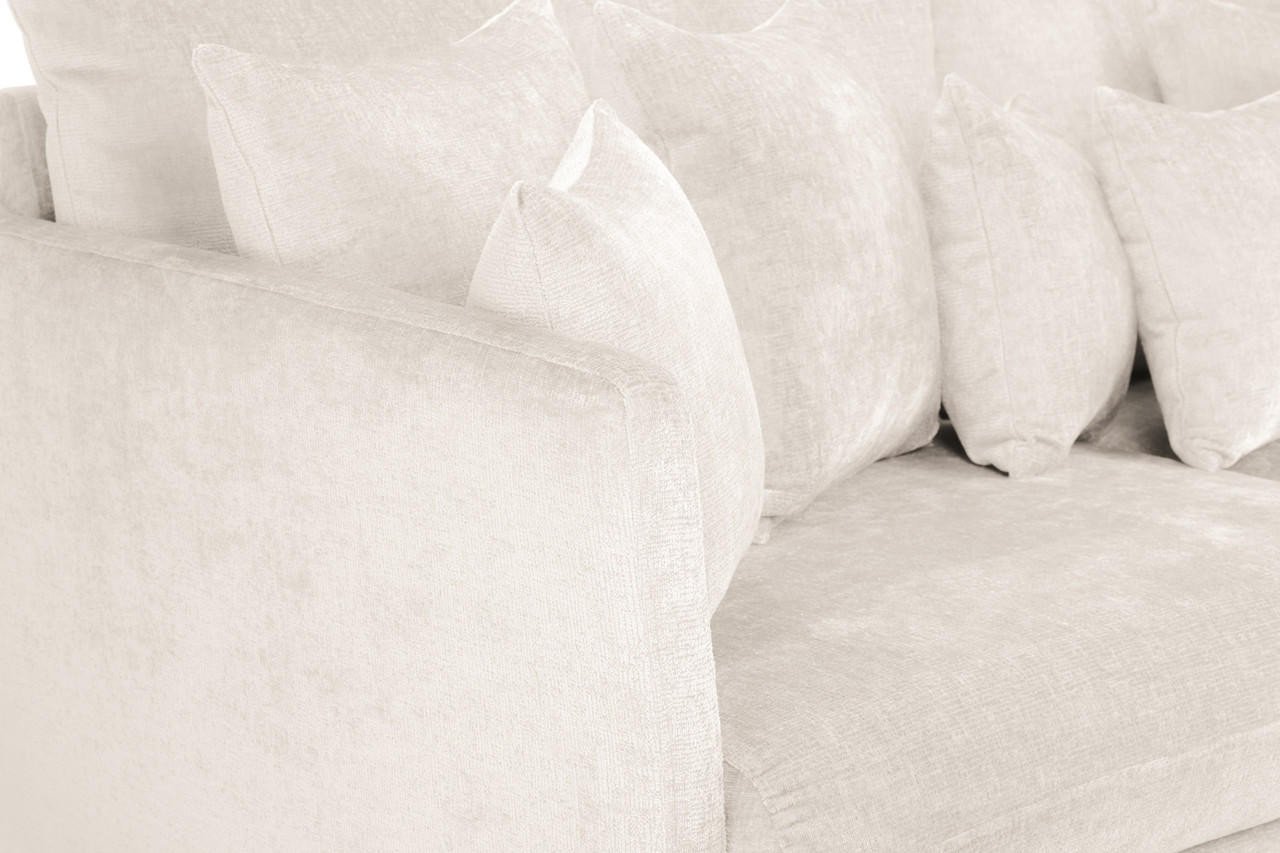 Studio Natural Fabric 3 Seater Sofa with Footstool - Image 6