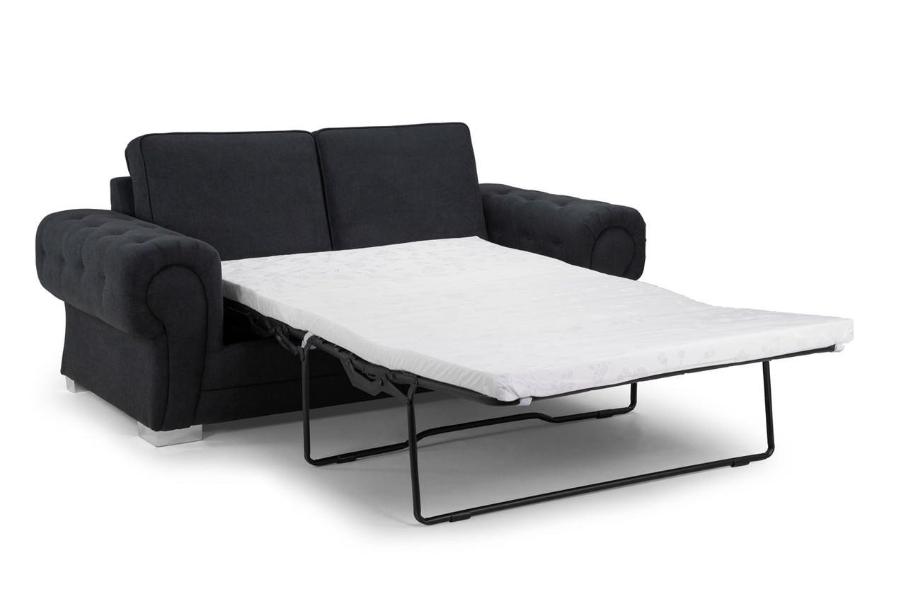 Dukes Fullback Black Fabric 3 Seater Sofa Bed