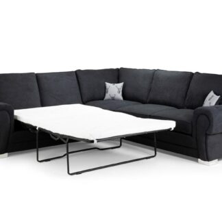 Dukes Fullback Black Fabric Large Corner Sofa Bed