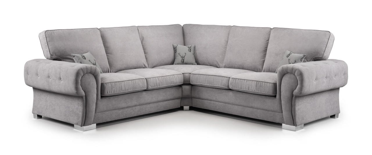 Dukes Fullback Grey Fabric Large Corner Sofa