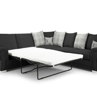 Dukes Scatterback Black Fabric Large Corner Sofa Bed
