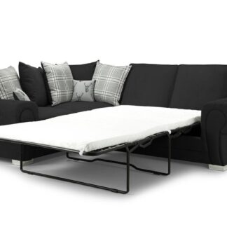 Dukes Scatterback Black Fabric Left Hand Facing Corner Sofa Bed