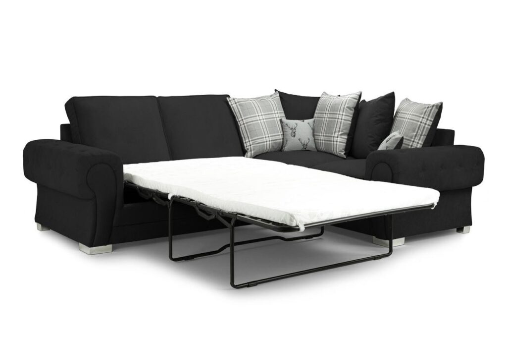 Verona scatterback sofabed black right hand facing corner 43474.jpg