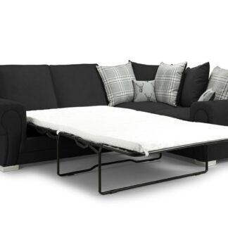 Dukes Scatterback Black Fabric Right Hand Facing Corner Sofa Bed