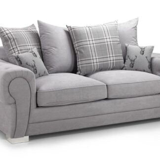Dukes Scatterback Grey Fabric 3 Seater Sofa Bed
