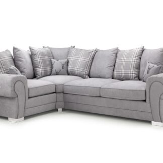 Dukes Scatterback Grey Fabric Left Hand Facing Corner Sofa Bed