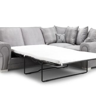 Dukes Scatterback Grey Fabric Right Hand Facing Corner Sofa Bed