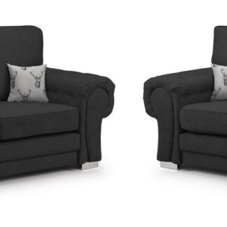 Dukes Fullback Black Fabric 3+2 Sofa Set