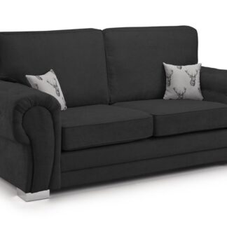 Dukes Fullback Black Fabric 3 Seater Sofa