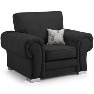 Dukes Fullback Black Fabric Armchair