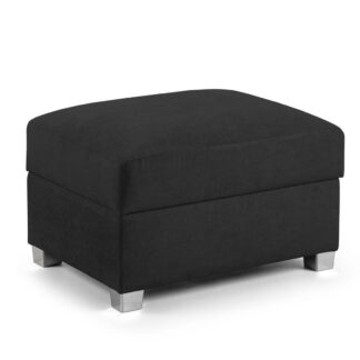 Dukes Black Fabric Footstool