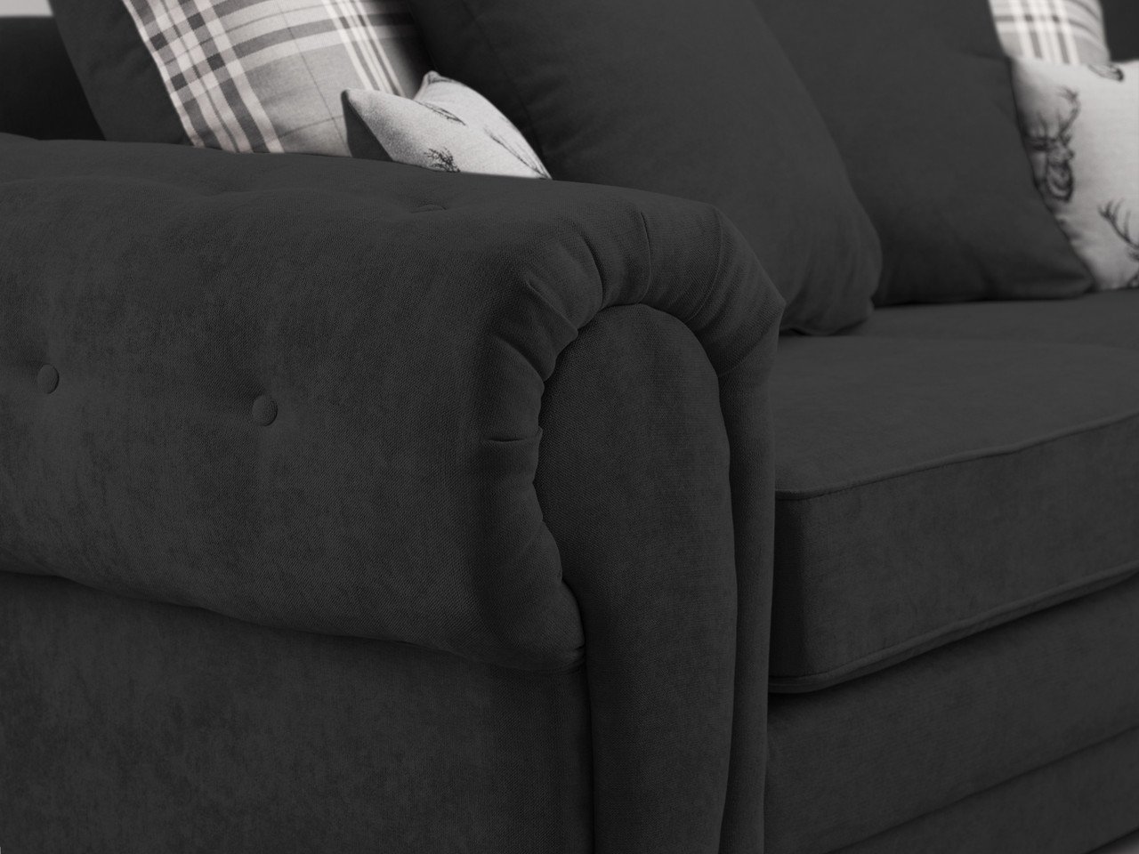 Dukes Fullback Black Fabric Right Hand Facing Corner Sofa Bed - Image 2
