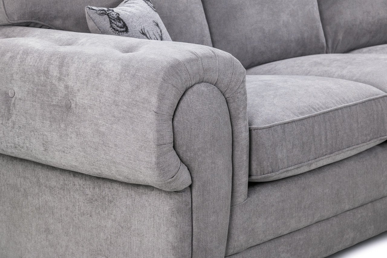 Dukes Fullback Grey Fabric 2 Seater Sofa - Image 3