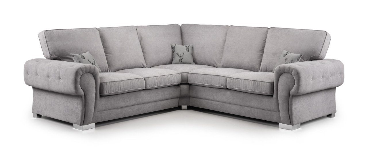Dukes Fullback Grey Fabric Large Corner Sofa - Image 7