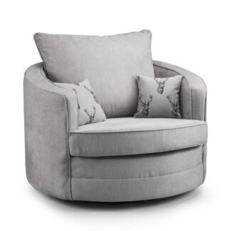 Dukes Fullback Grey Fabric Swivel Chair