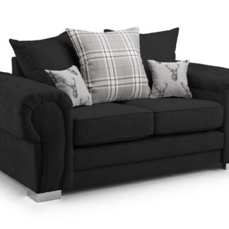 Dukes Scatterback Black Fabric 2 Seater Sofa