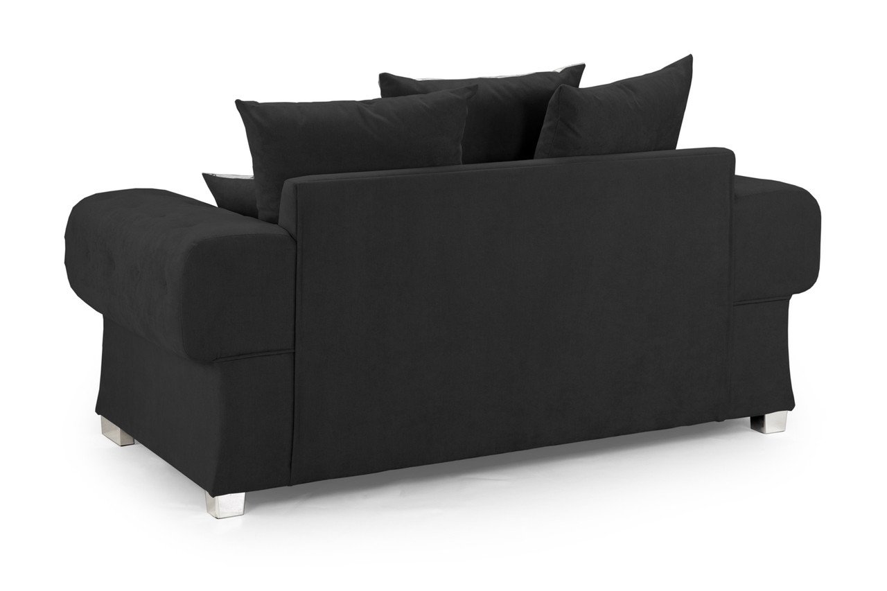 Dukes Scatterback Black Fabric 2 Seater Sofa - Image 2