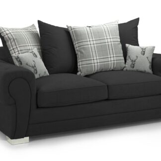 Dukes Scatterback Black Fabric 3 Seater Sofa