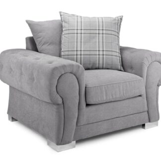 Dukes Scatterback Grey Fabric Armchair