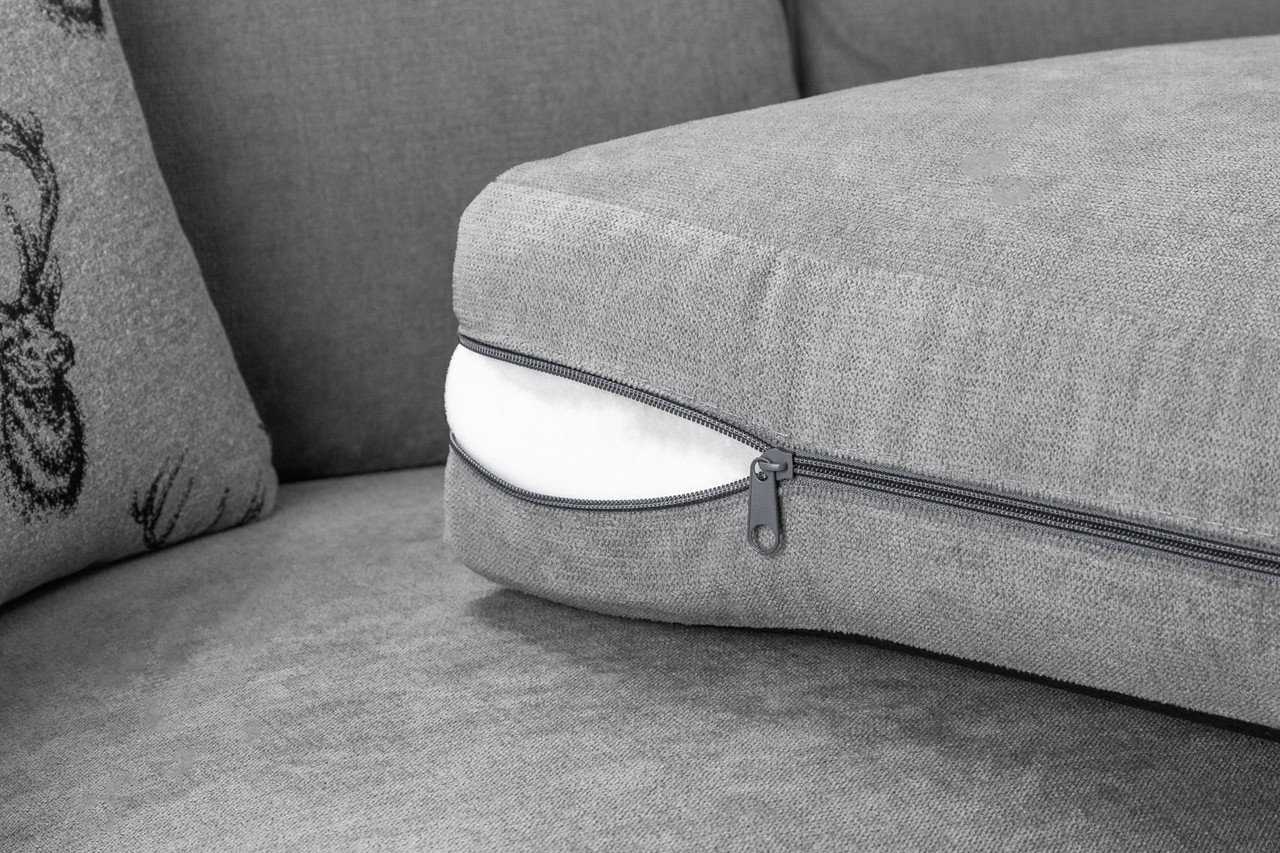 Dukes Scatterback Grey Fabric Right Hand Facing Corner Sofa Bed - Image 5