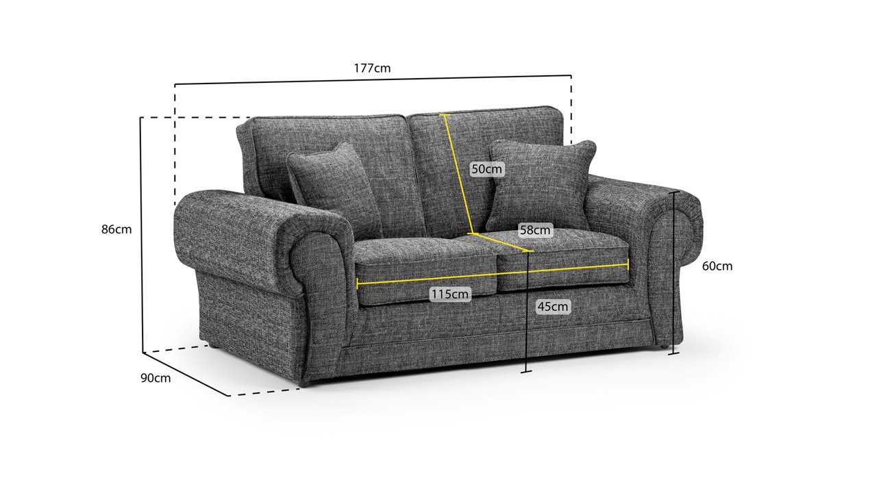 Gather Grey Fabric 2 Seater Sofa - Image 3