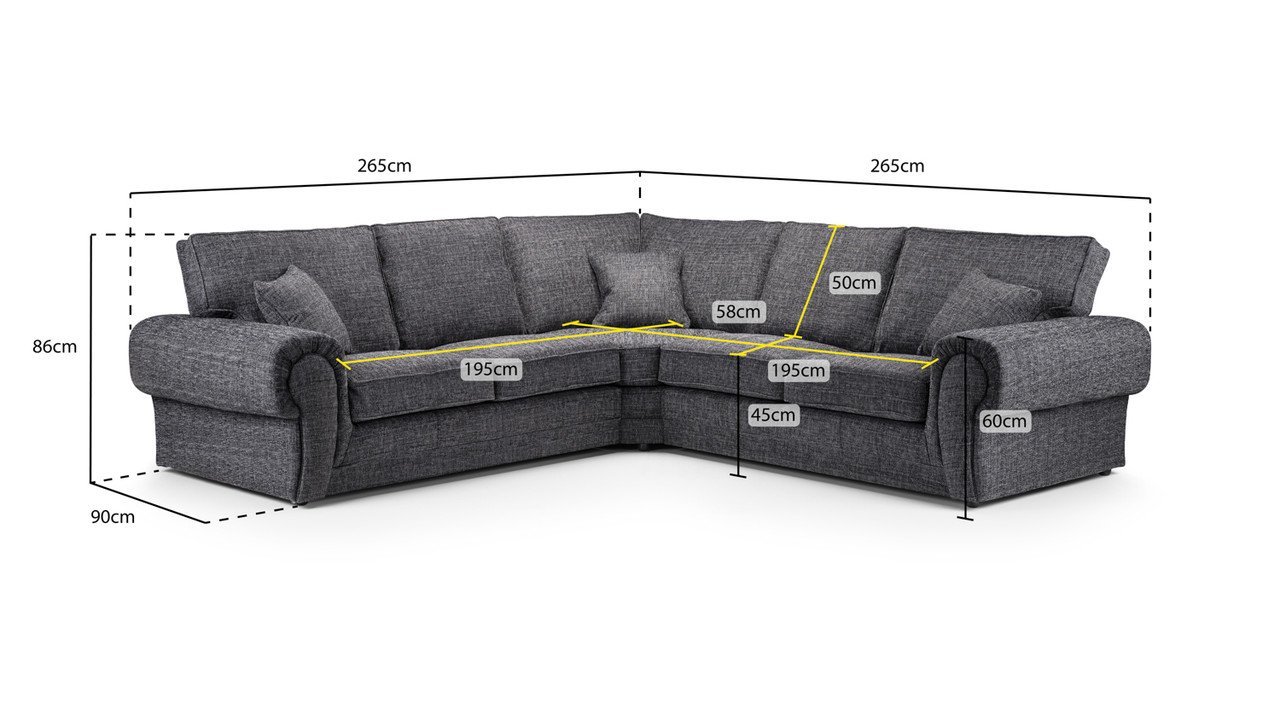 Gather Grey Fabric Large Corner Sofa - Image 3