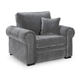 Huxham Grey Fabric Armchair