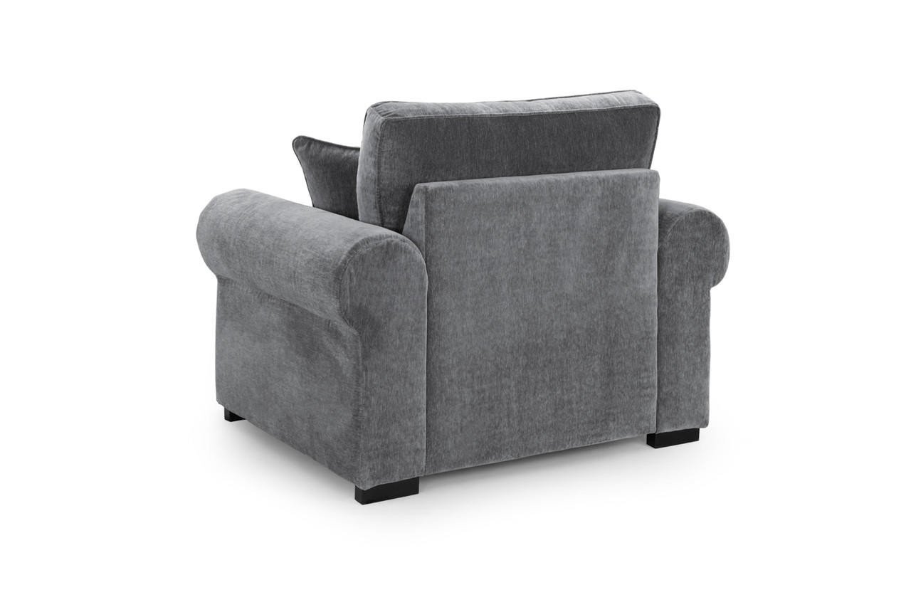 Huxham Grey Fabric Armchair - Image 3
