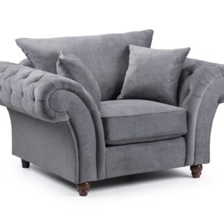 Mossley Fullback Grey Fabric Armchair