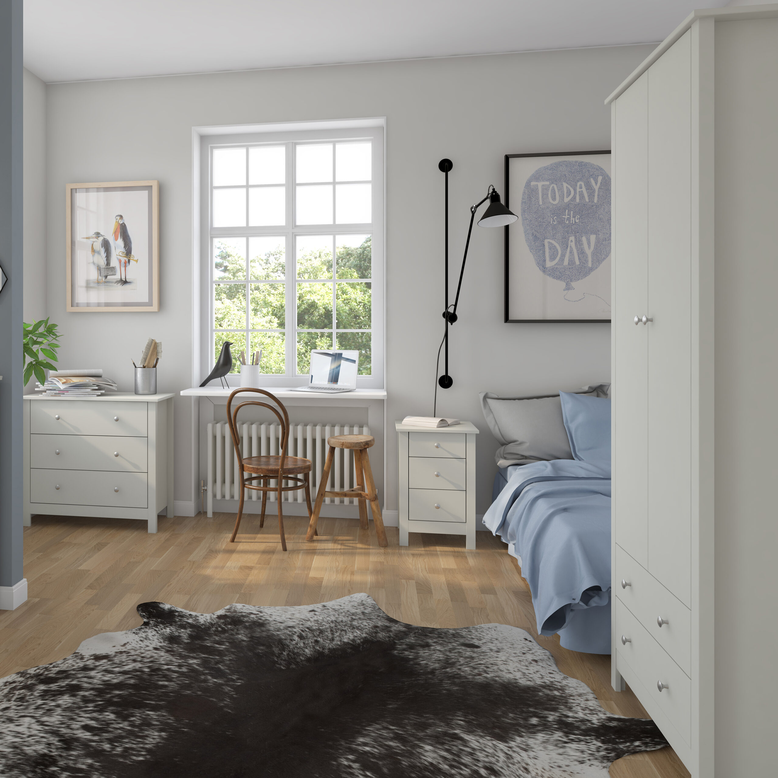 Florence 3 drawer bedside in Soft Grey - Image 5