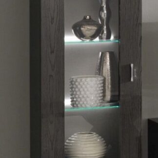 San Martino Metropol Grey 1 Door Glass Cabinet