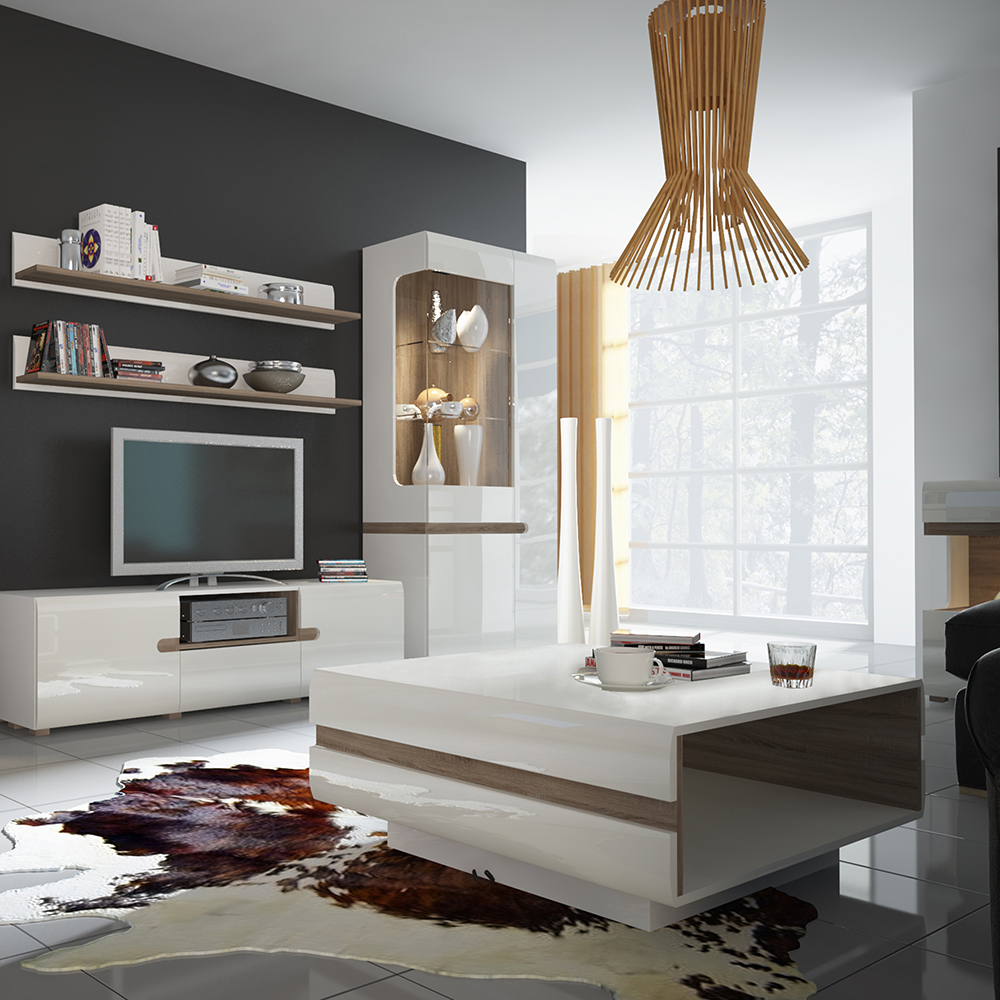 Chelsea Tall Glazed Wide Display unit (RHD) - Image 3