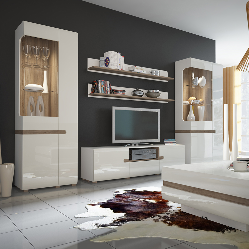 Chelsea Tall Glazed Wide Display unit (RHD) - Image 4