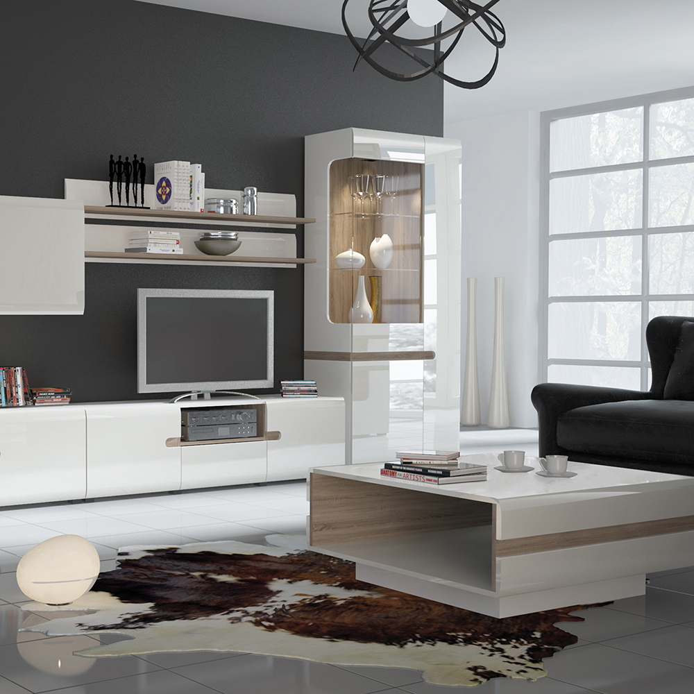 Chelsea Tall Glazed Wide Display unit (RHD) - Image 5