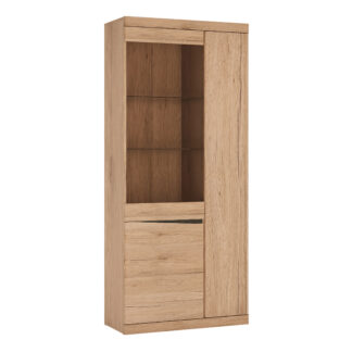 Kensington Tall 3 door display cabinet in Oak