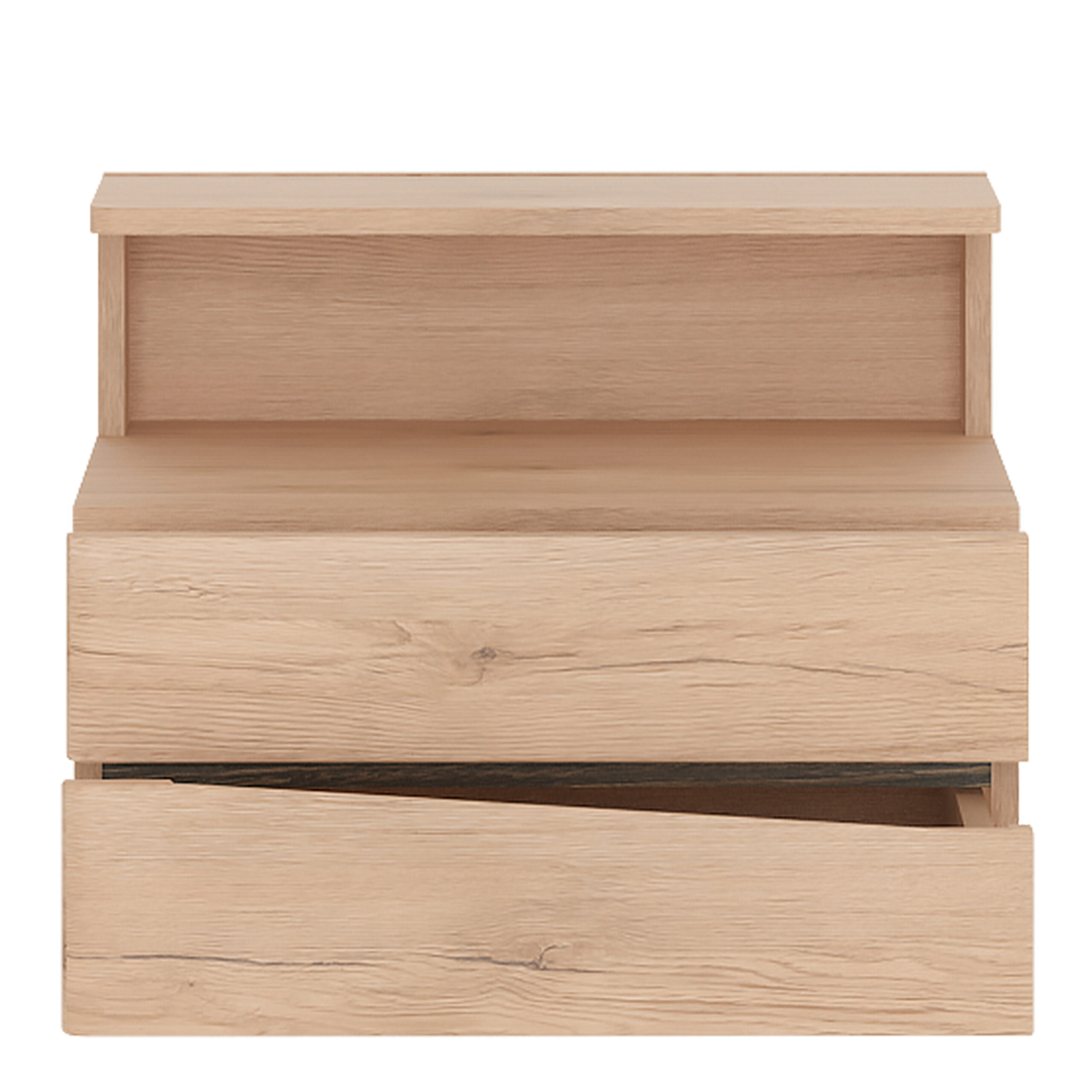 Kensington 2 Drawer Bedside Cabinet LH Drawer (wall fixing) in Oak - Image 2