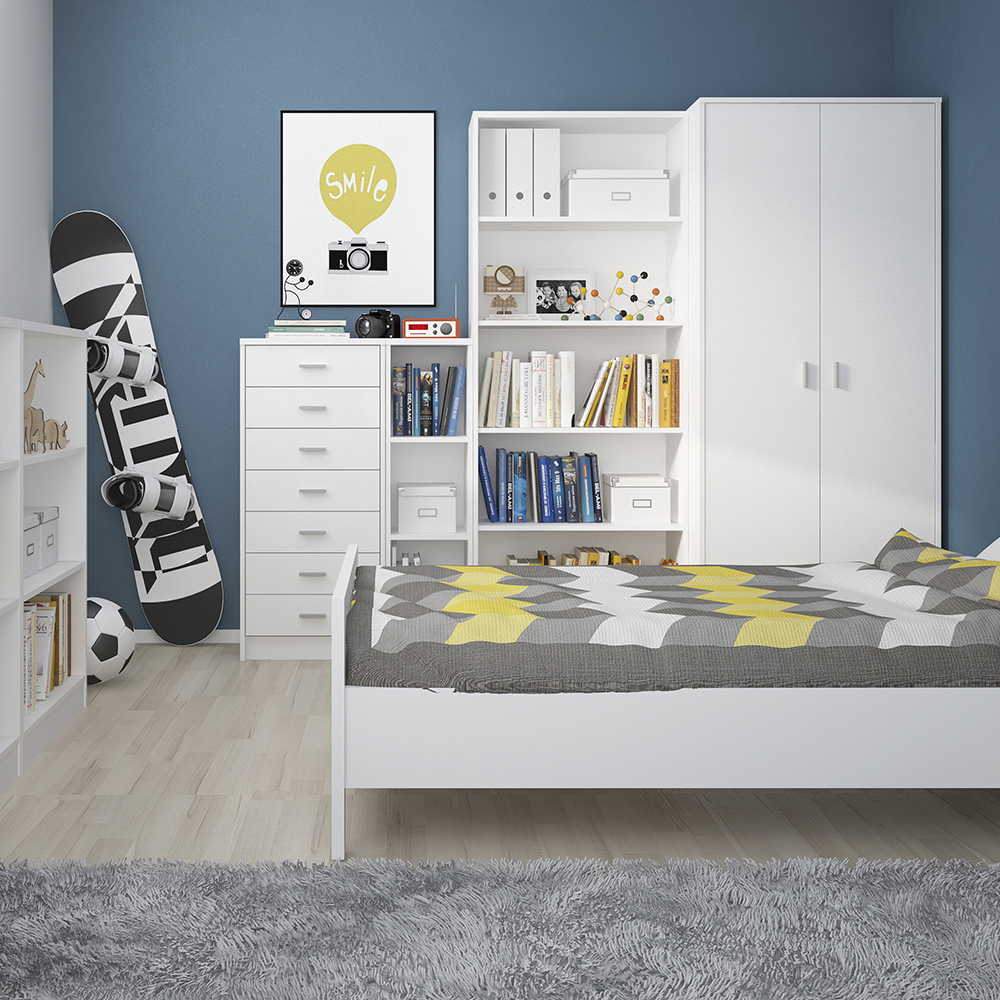 4 You Tall Narrow Bookcase in Pearl White - Image 2