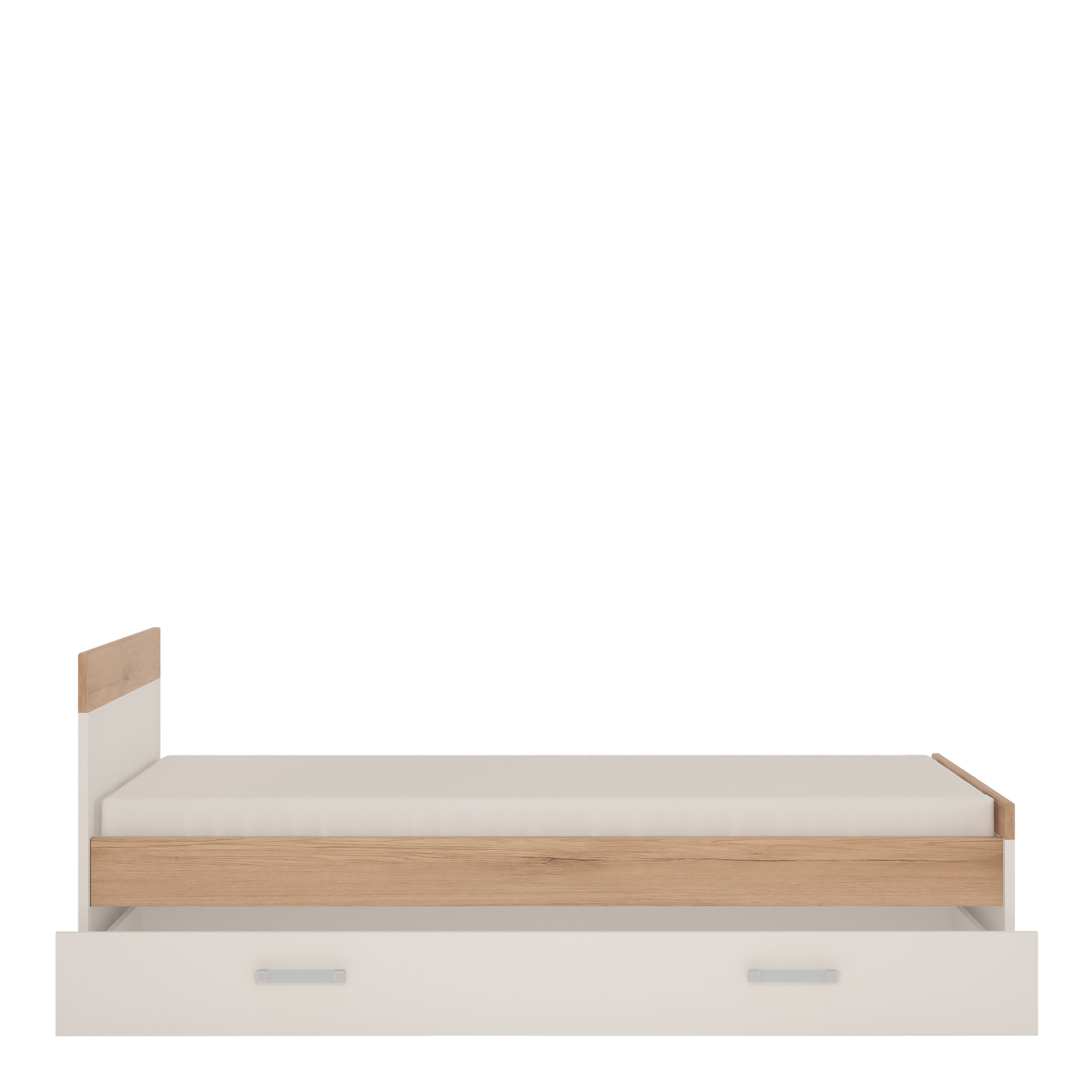 4Kids Single Bed with under Drawer in Light Oak and white High Gloss (opalino handles) - Image 2