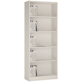 4 You Tall Wide Bookcase in Pearl White