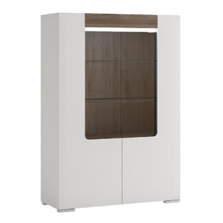 Toronto Low glazed 2 door display cabinet with internal shelves (inc. Plexi Lighting)