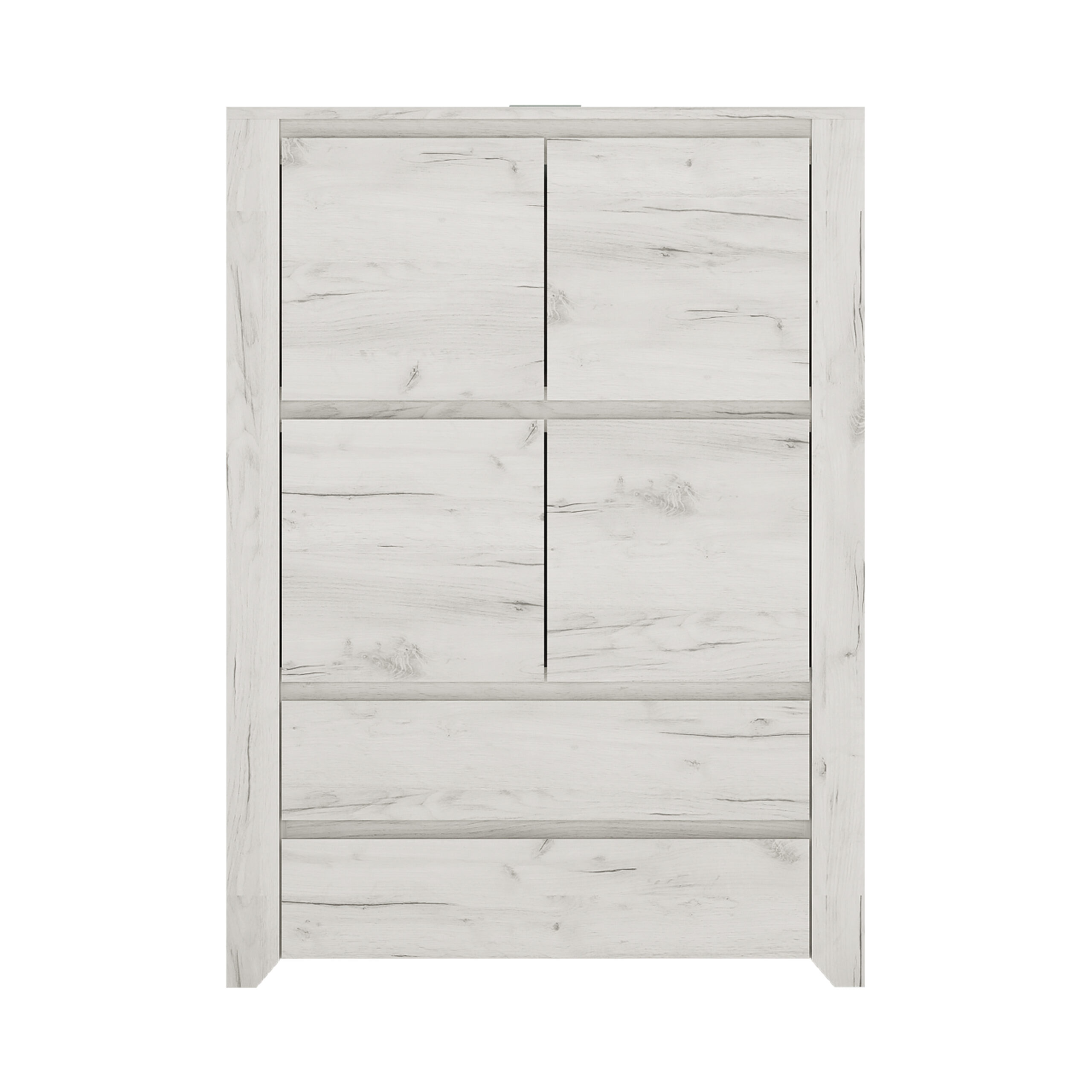Angel 4 Door 2 Drawer Cupboard in White Craft Oak - Image 2