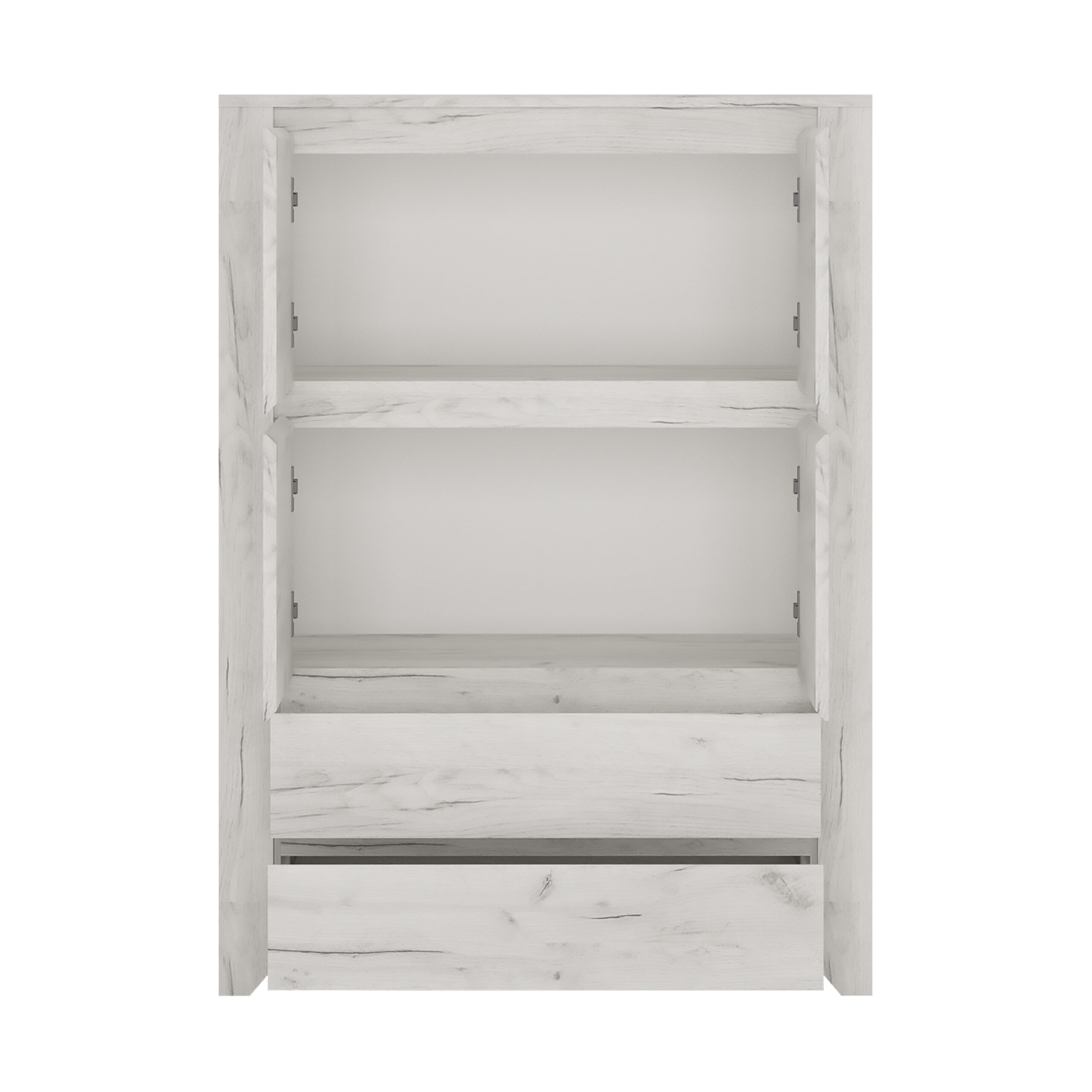Angel 4 Door 2 Drawer Cupboard in White Craft Oak - Image 3