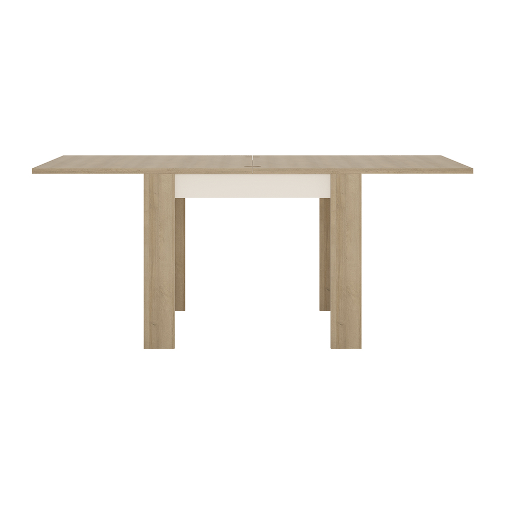 Lyon Small extending dining table 90/180cm in Riviera Oak/White High Gloss - Image 2