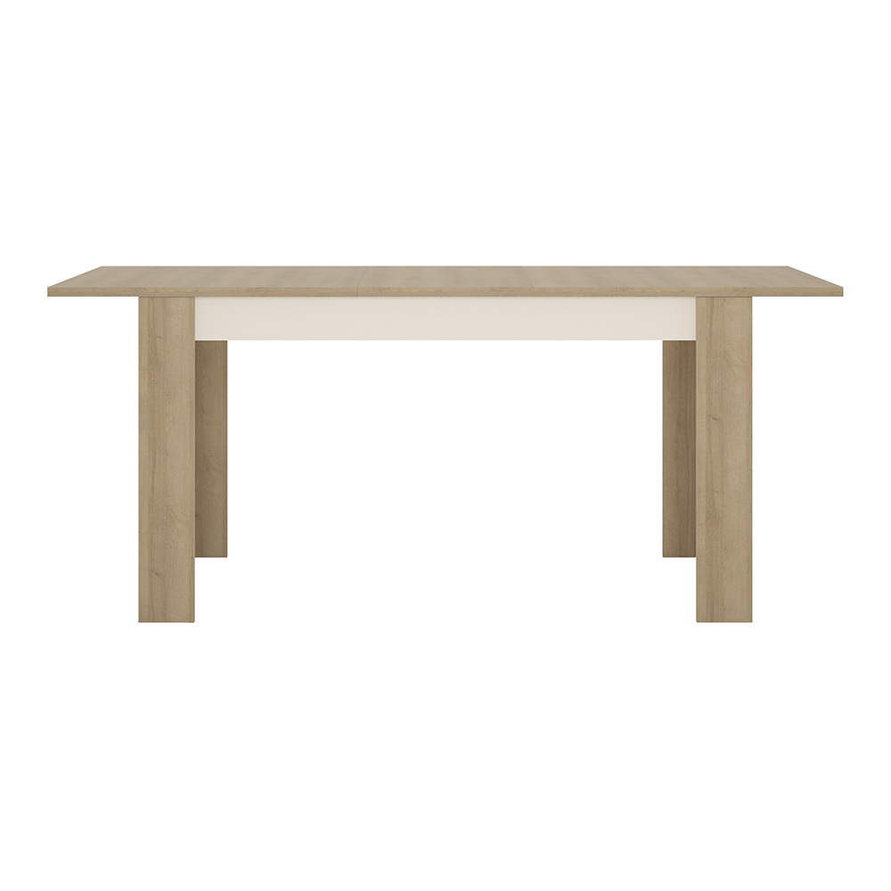 Lyon Medium extending dining table 140/180 cm in Riviera Oak/White High Gloss - Image 2