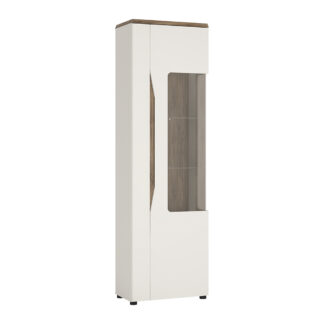 Toledo 1 door display cabinet (RH) in White and Oak