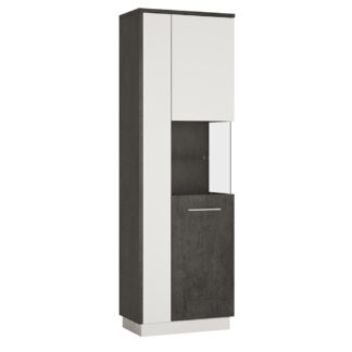 Zingaro Tall display cabinet (RH) in Grey and White