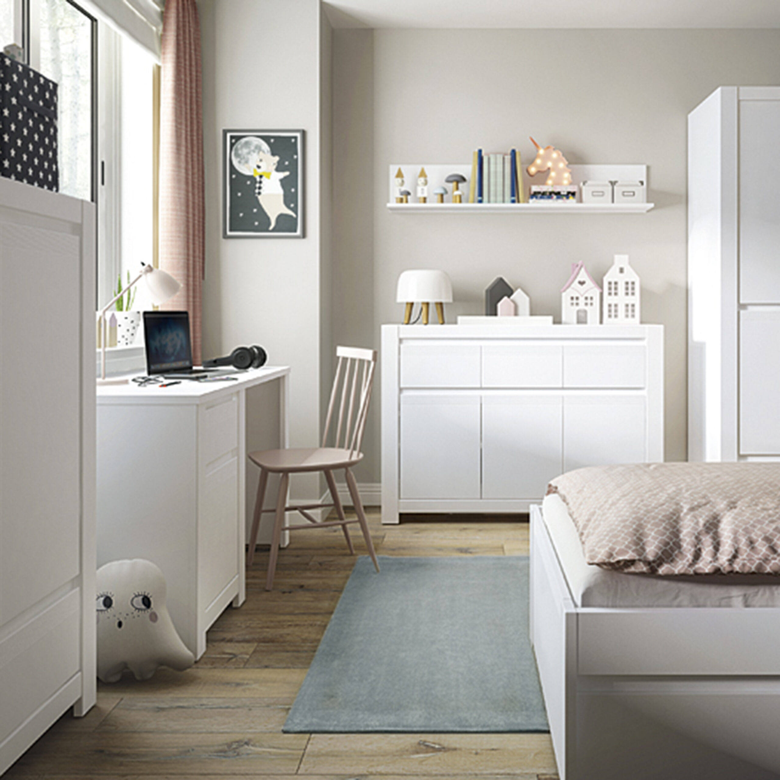 Novi 1 Door 1 Drawer Desk in Alpine White - Image 6