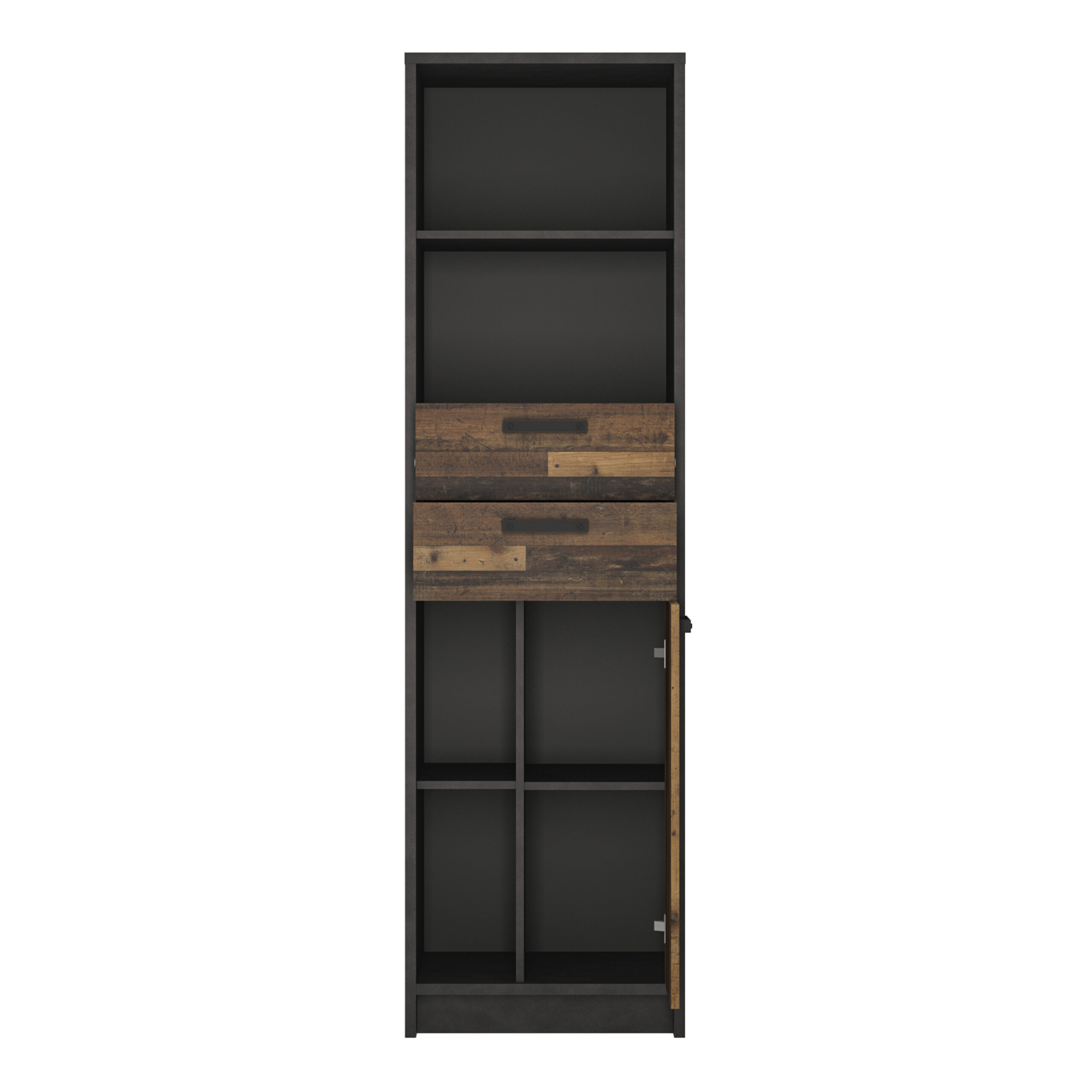 Brooklyn Bookcase in Walnut and Dark Matera Grey - Image 2